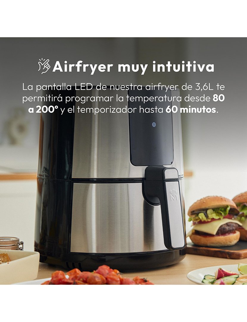 Fritadeira Elétrica Rocket sem Óleo com Tela de LED Sensível ao Toque e Temperatura Ajustável