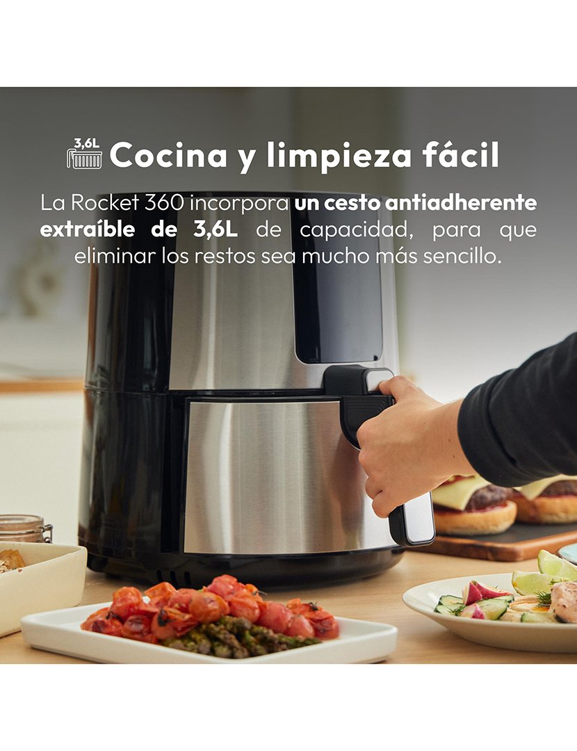 Fritadeira Elétrica Rocket sem Óleo com Tela de LED Sensível ao Toque e Temperatura Ajustável