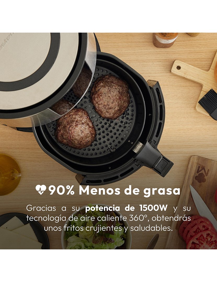 Fritadeira Elétrica Rocket sem Óleo com Tela de LED Sensível ao Toque e Temperatura Ajustável