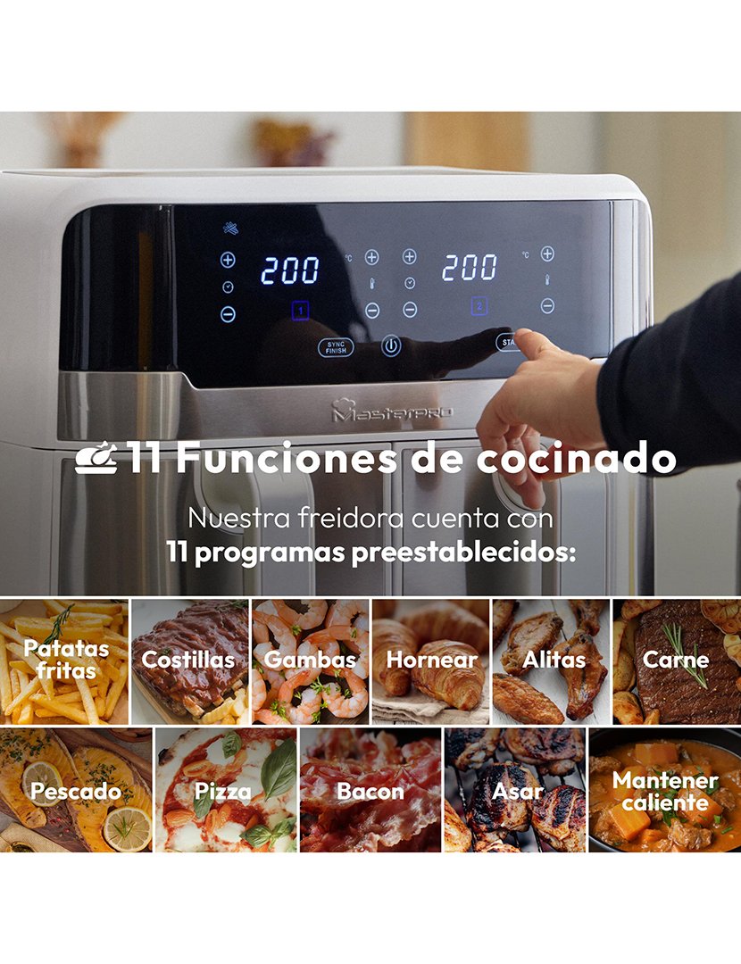 Fritadeira elétrica Rocket Duo 900 com 11 funções Branco