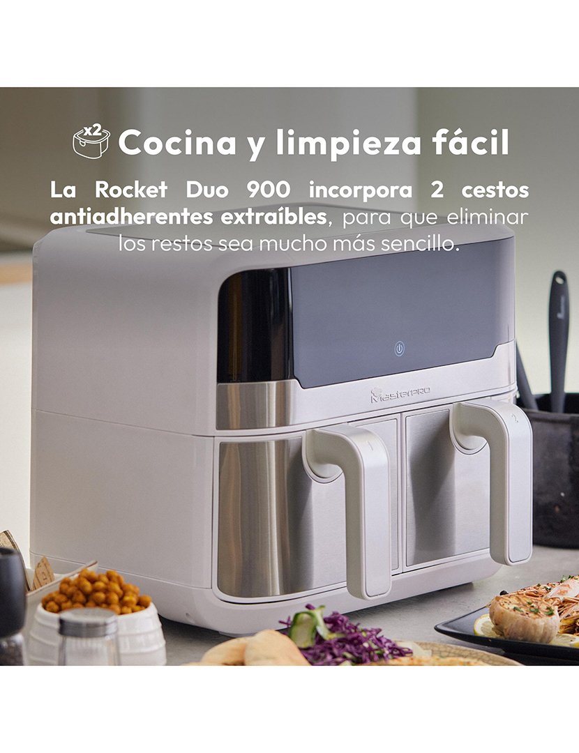 Fritadeira elétrica Rocket Duo 900 com 11 funções Branco