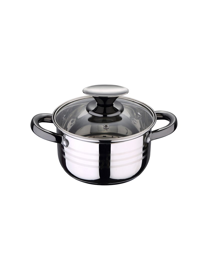 Conjunto de panelas de aço inoxidável com 8 peças, adequado para fogões de indução, coleção Hita.