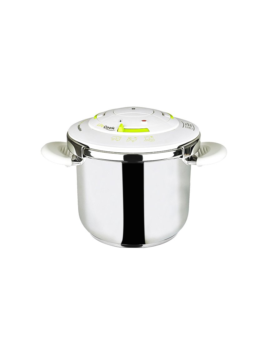 Panela de pressão Lifecook de aço inoxidável, 22 cm, 6,5 L