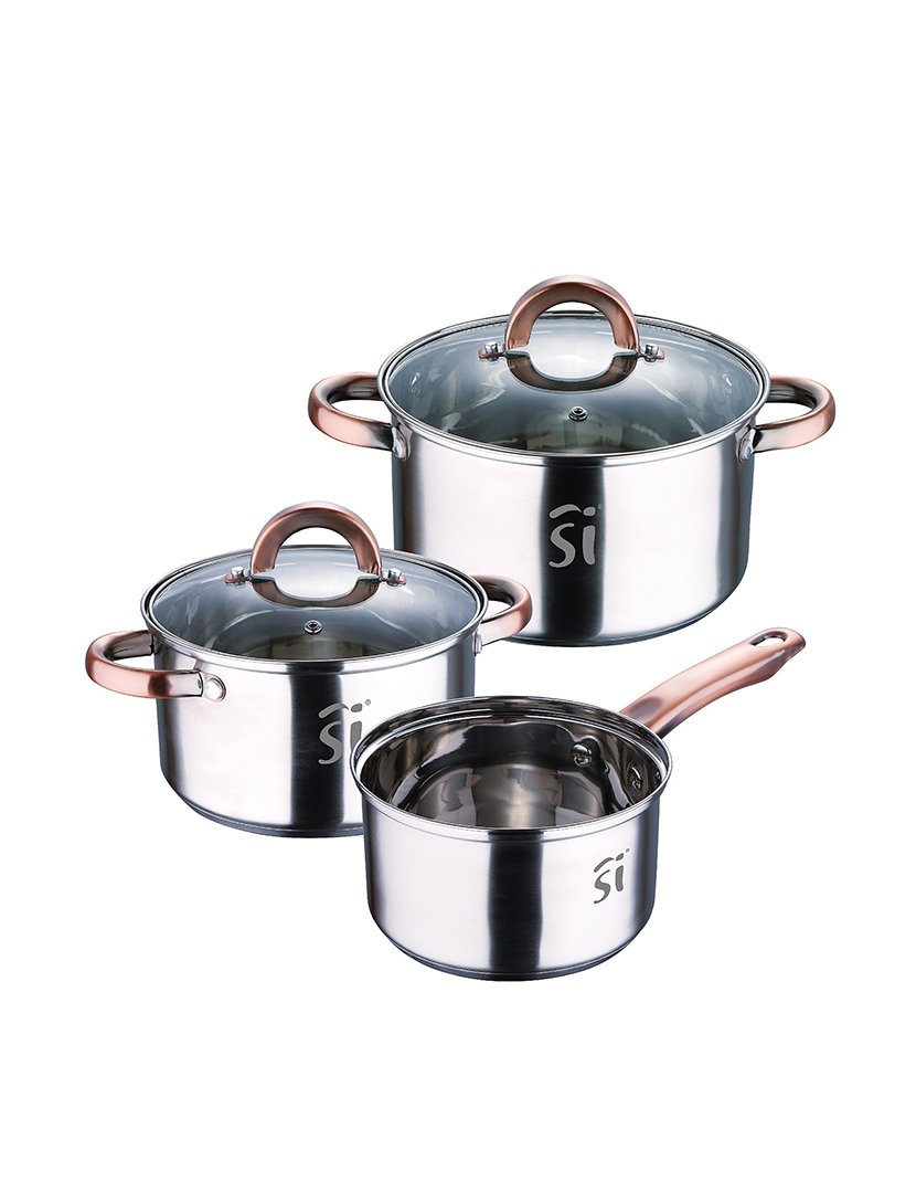 Conjunto de panelas de aço inoxidável de 5 peças, ø16ø18ø20, adequado para indução, coleção Onil