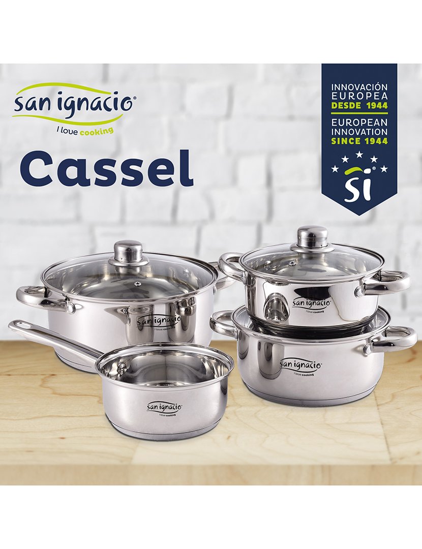 Conjunto de panelas de aço inoxidável de 7 peças, Cassel SG