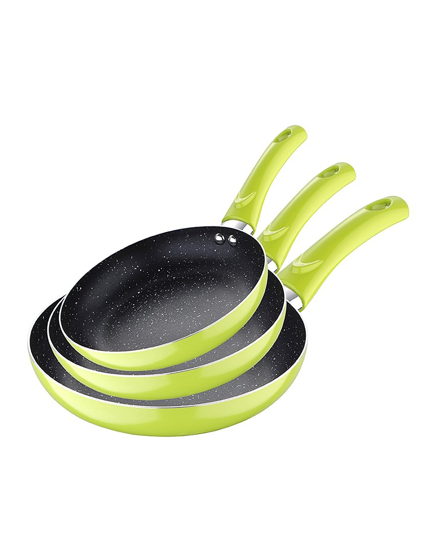 Conjunto de 3 frigideiras (20+24+28cm) em alumínio prensado verde molen