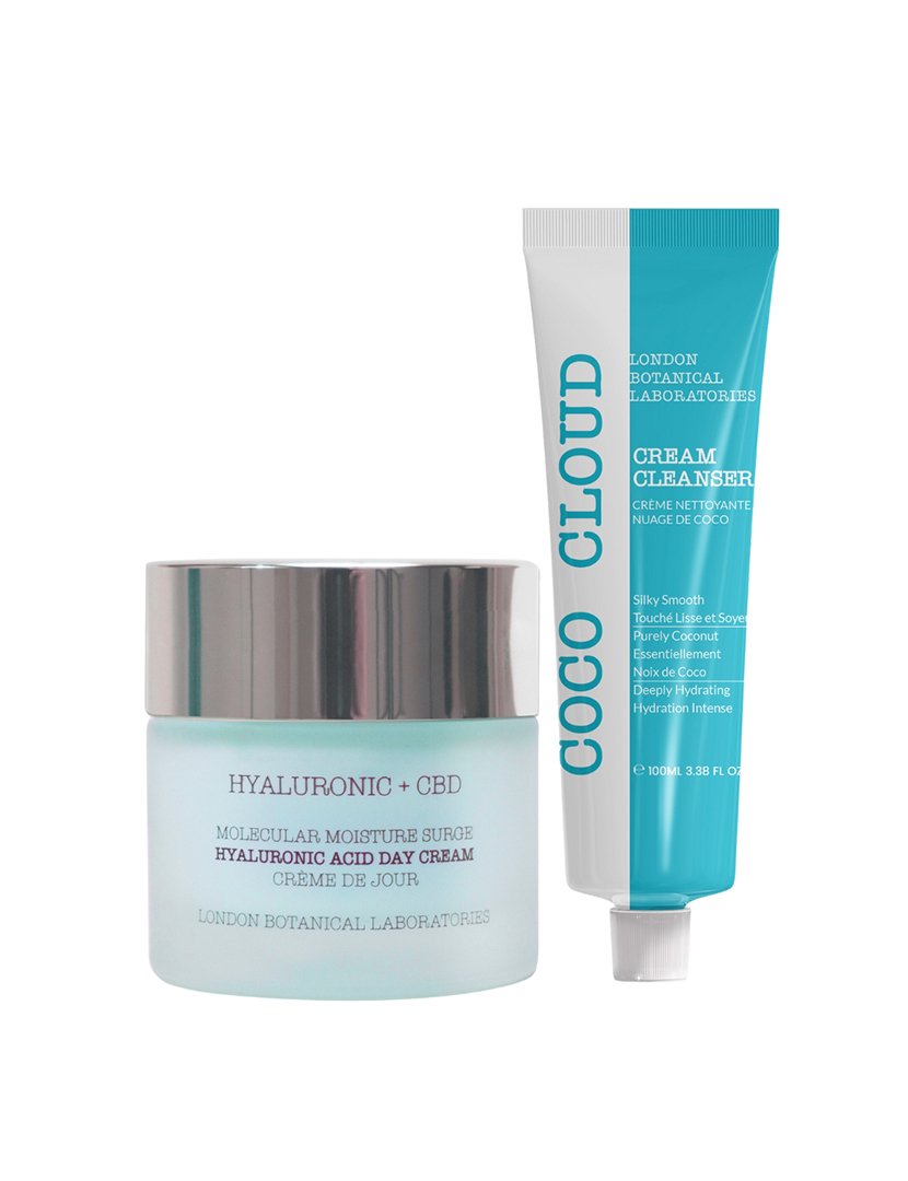 Creme de Limpeza Coco Cloud 100ml + Ácido Hialurônico + CBD | Creme Diurno com Ácido Hialurônico Molecular Moisture Surge 50ml