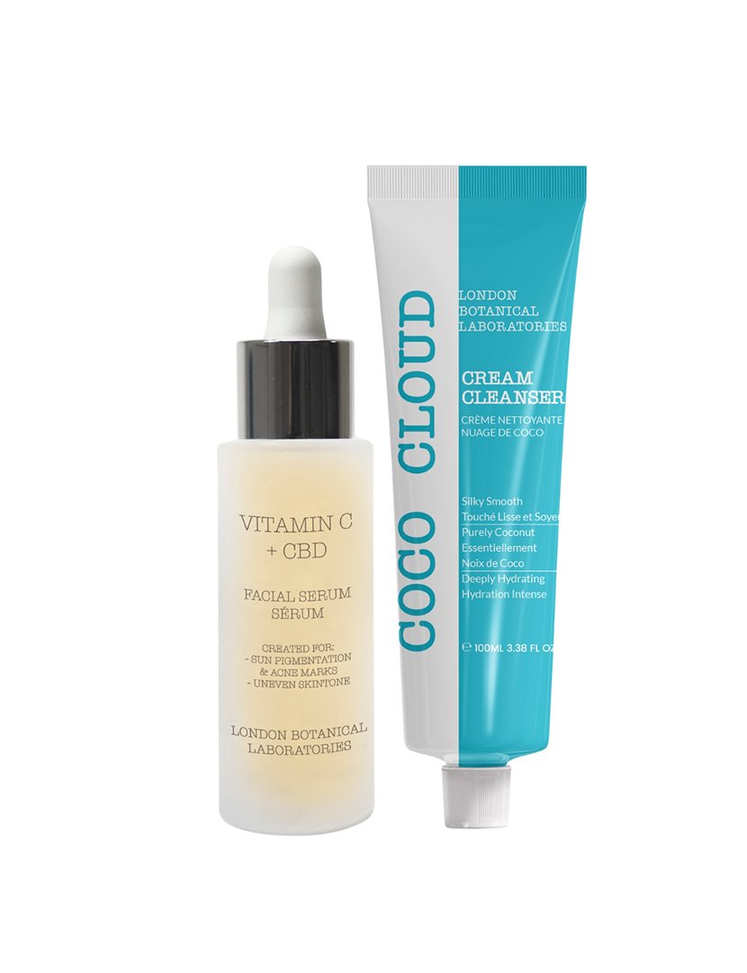 Creme de limpeza Coco Cloud 100ml + Vitamina C + Sérum CBD 30ml