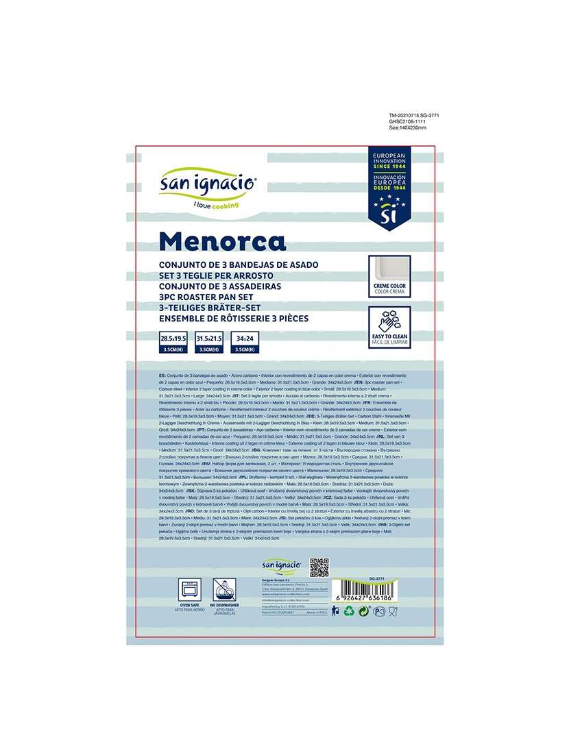 Conjunto de 3 formas de forno Menorca
