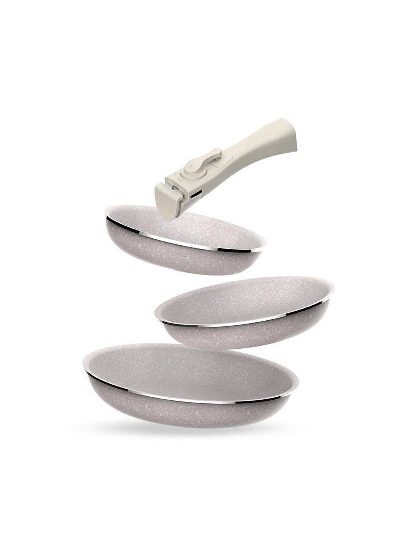 Conjunto 3 Frigideiras Ilag Creme