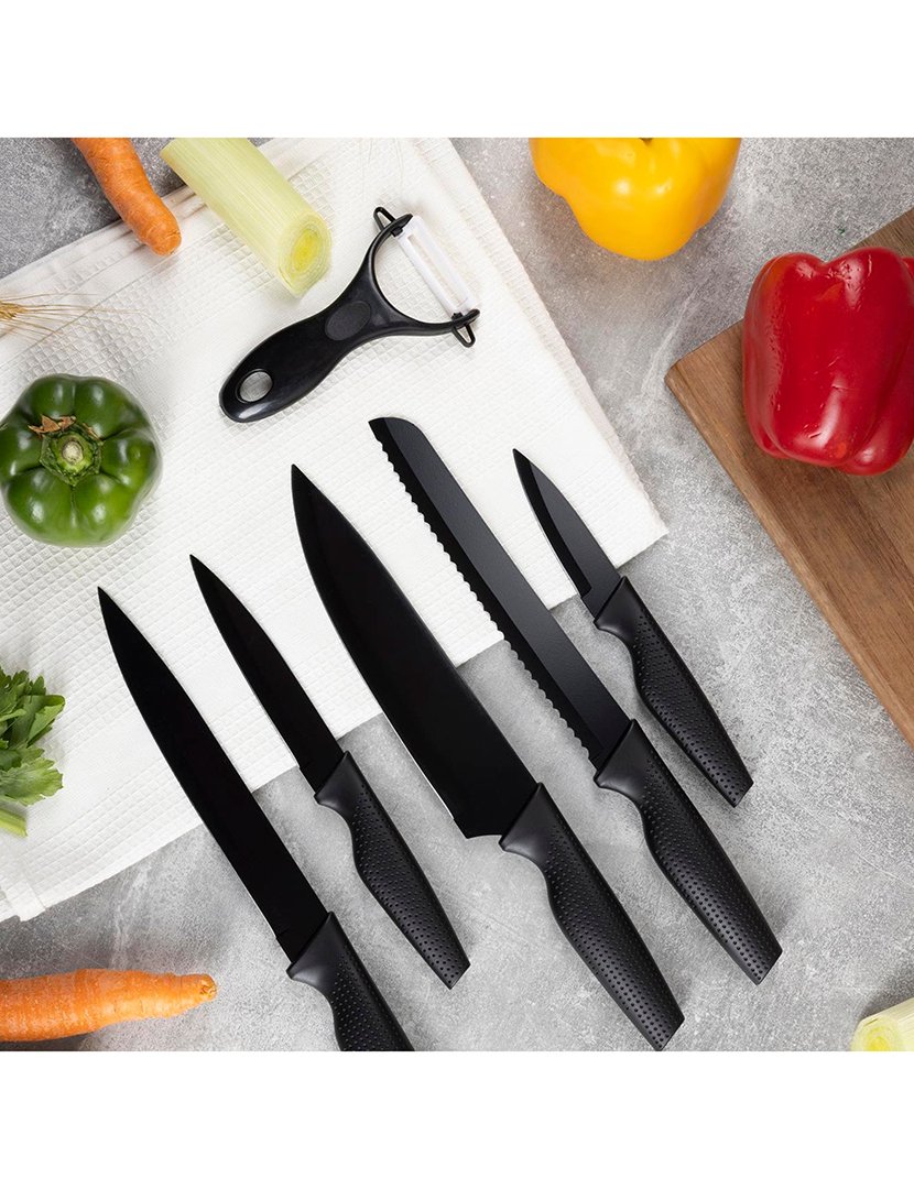 Conjunto de 5 facas + descascador em aço inoxidável da Willow