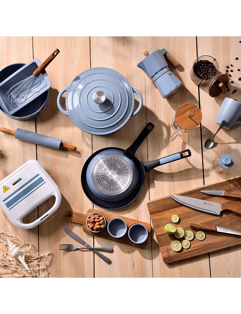 Conjunto de 5 utensílios de cozinha em silicone e madeira de acácia, Noia 