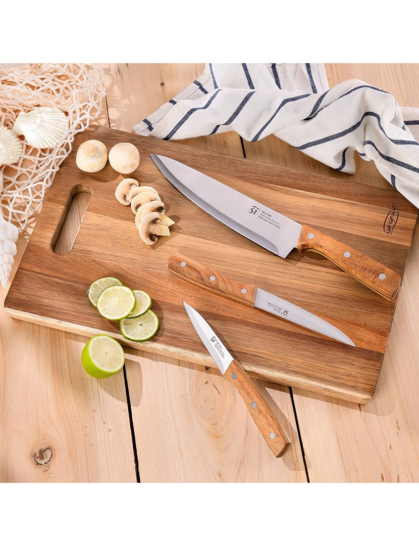 Tábua de corte 40,3x25,2x2,5cm feita de madeira de acácia,