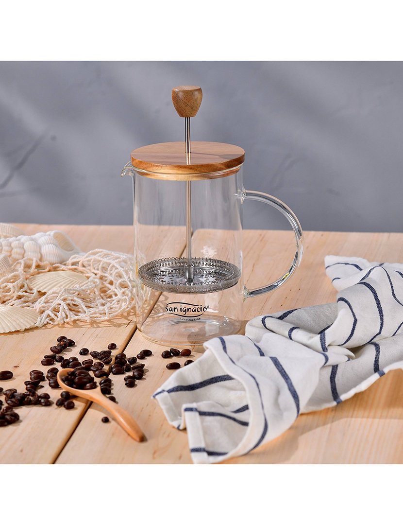 Cafeteira de êmbolo em vidro borossilicato 15,8x10x18,8cm Noia 