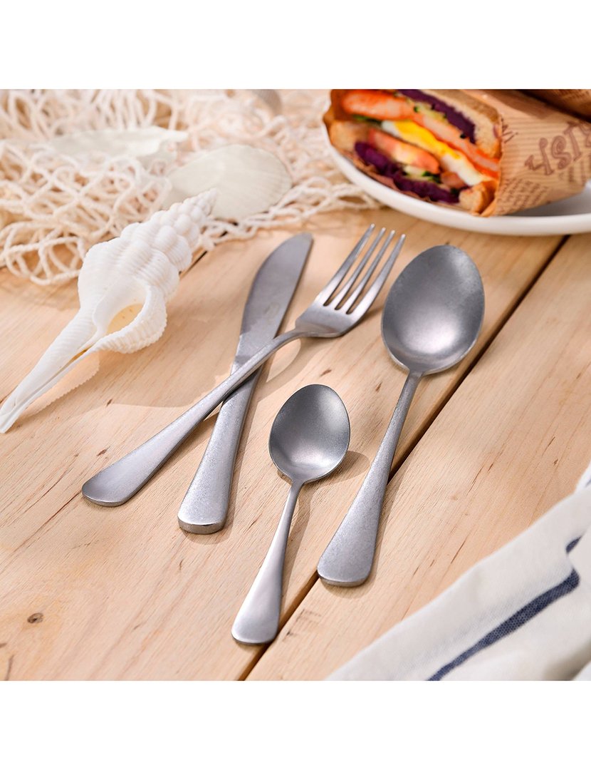 Conjunto de talheres Noia de 16 peças em aço inoxidável