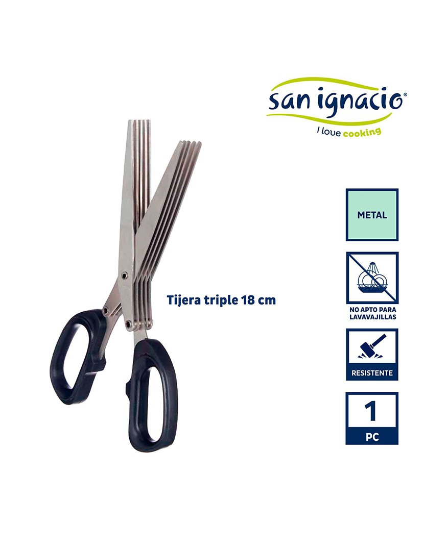 Tesoura tripla preta da coleção Kinvara