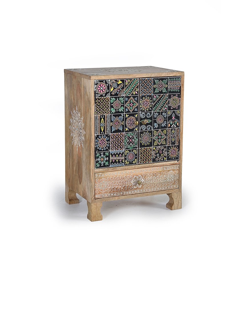 Mesa de Cabeceira 1373 Castanho e Multicolorido