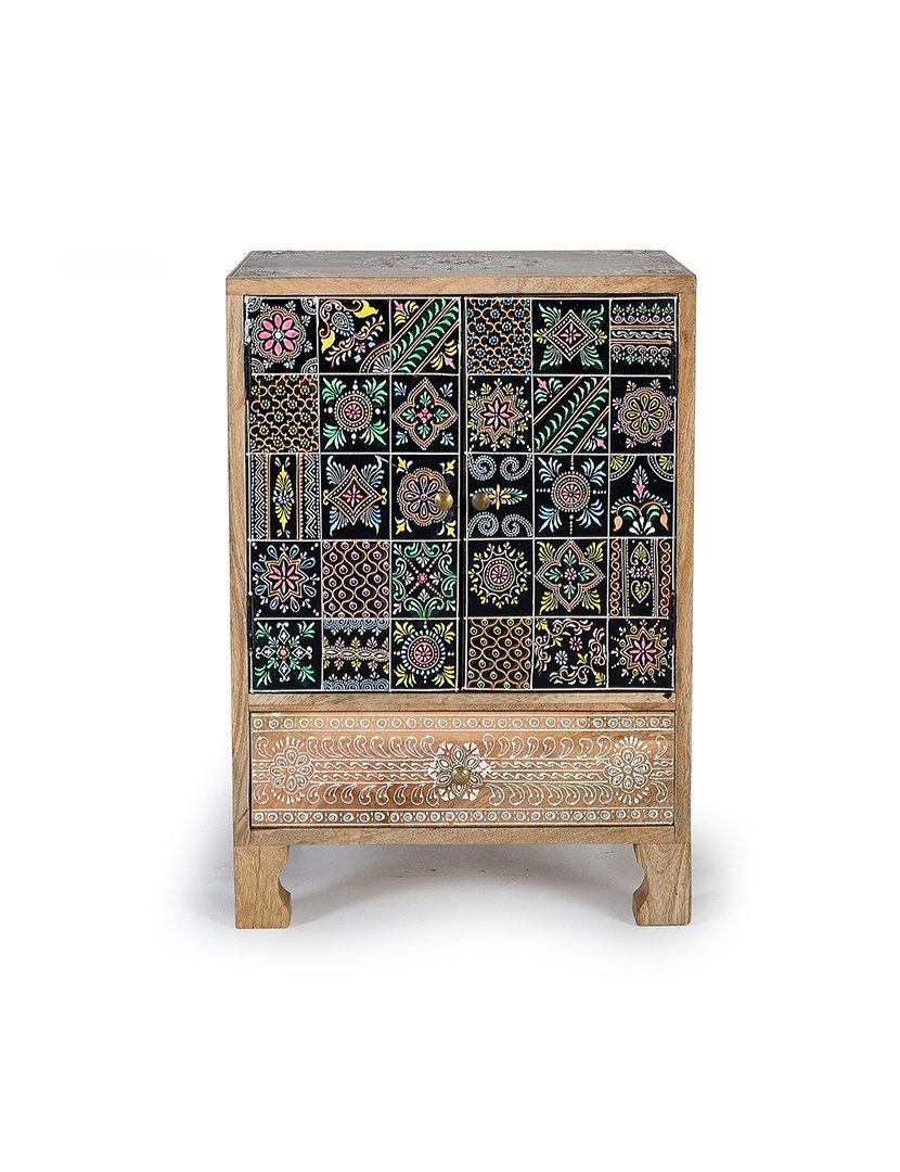 Mesa de Cabeceira 1373 Castanho e Multicolorido