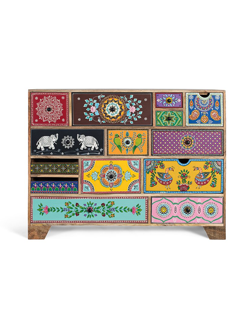 Cómoda 2266 Castanho e Multicolorido