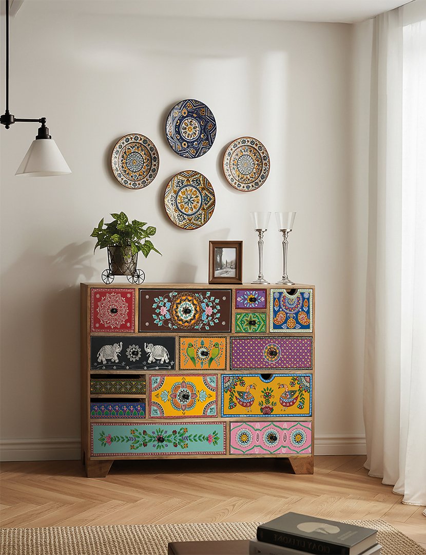 Cómoda 2266 Castanho e Multicolorido