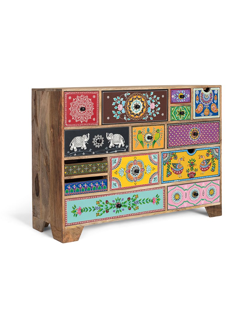 Cómoda 2266 Castanho e Multicolorido