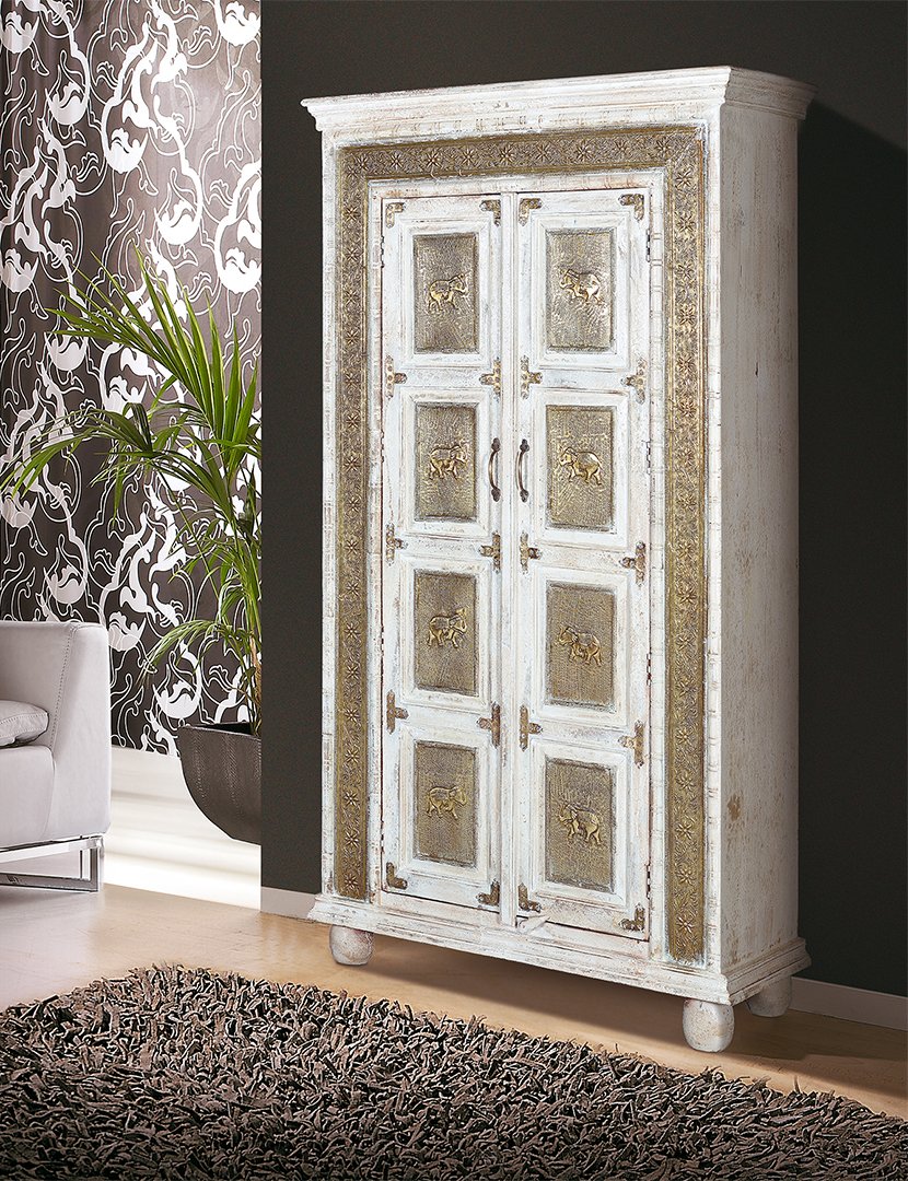 Armário 6483 Branco acabamento Craquelado