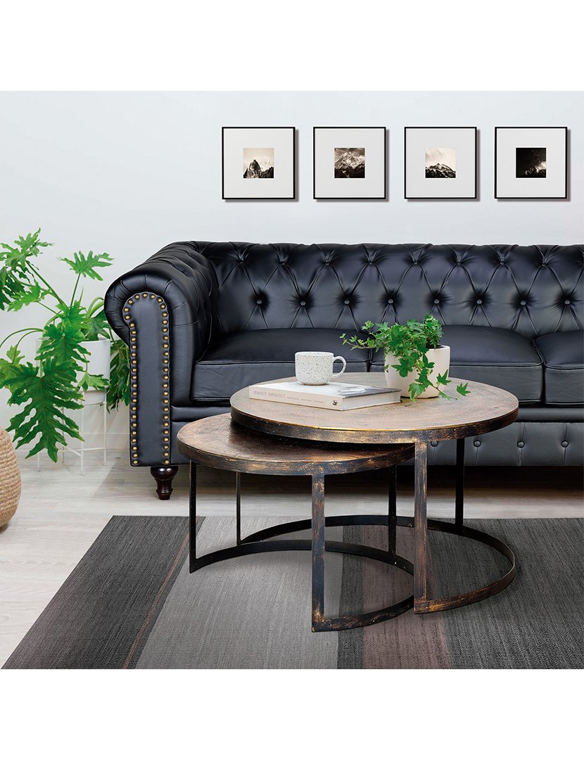 Mesa de Centro 6636 Preto e Bronze