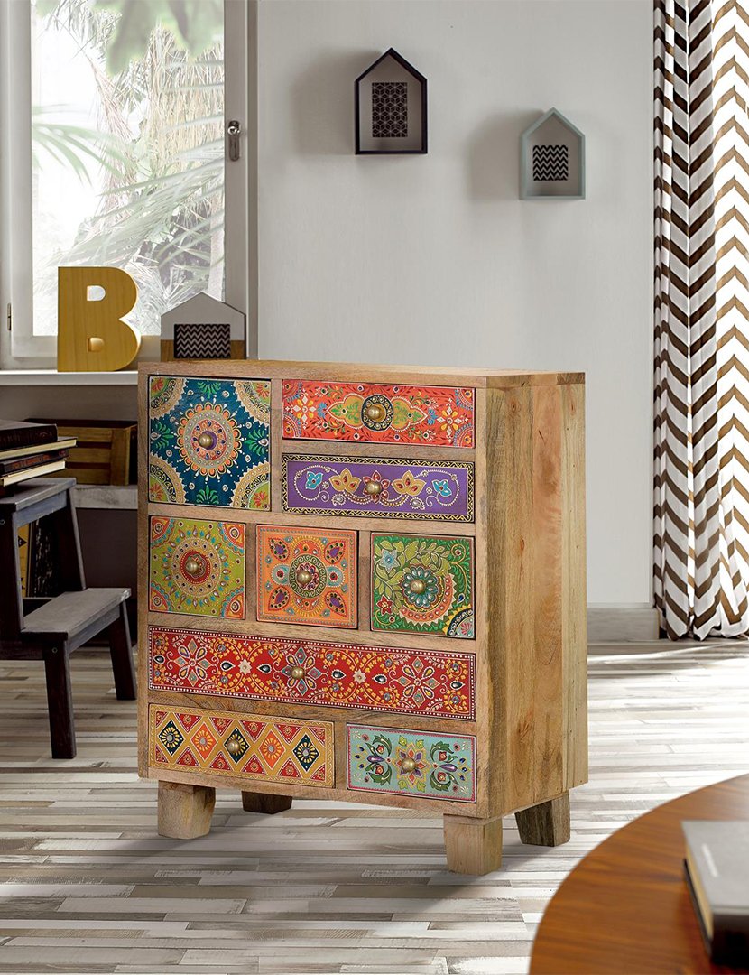 Mesa de Cabeceira 6795 Multicolorido