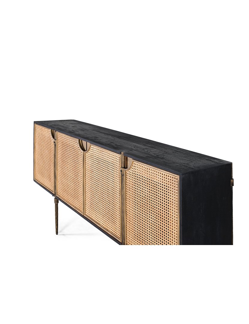 Aparador Vajillero 2217 Preto e Bronze