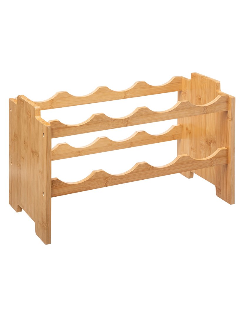 Garrafeira Para 8 Garrafas De Bambu Empilháveis