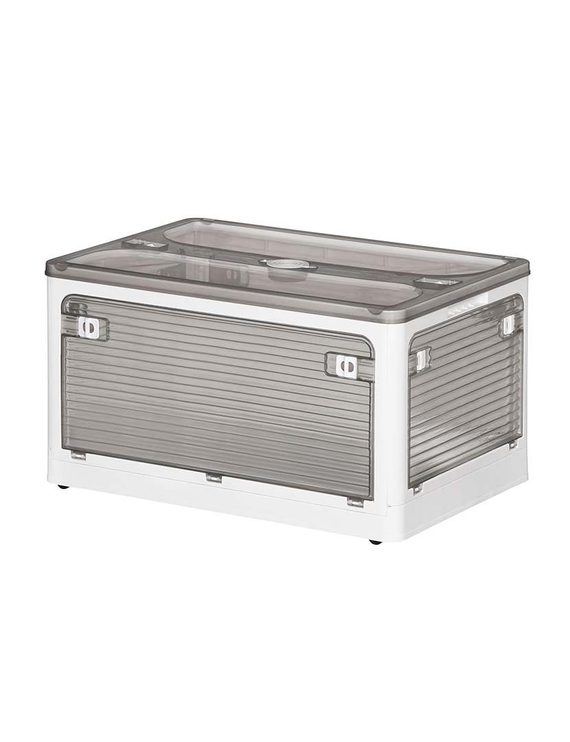 Caixa de armazenamento dobrável multifuncional cinza 40L