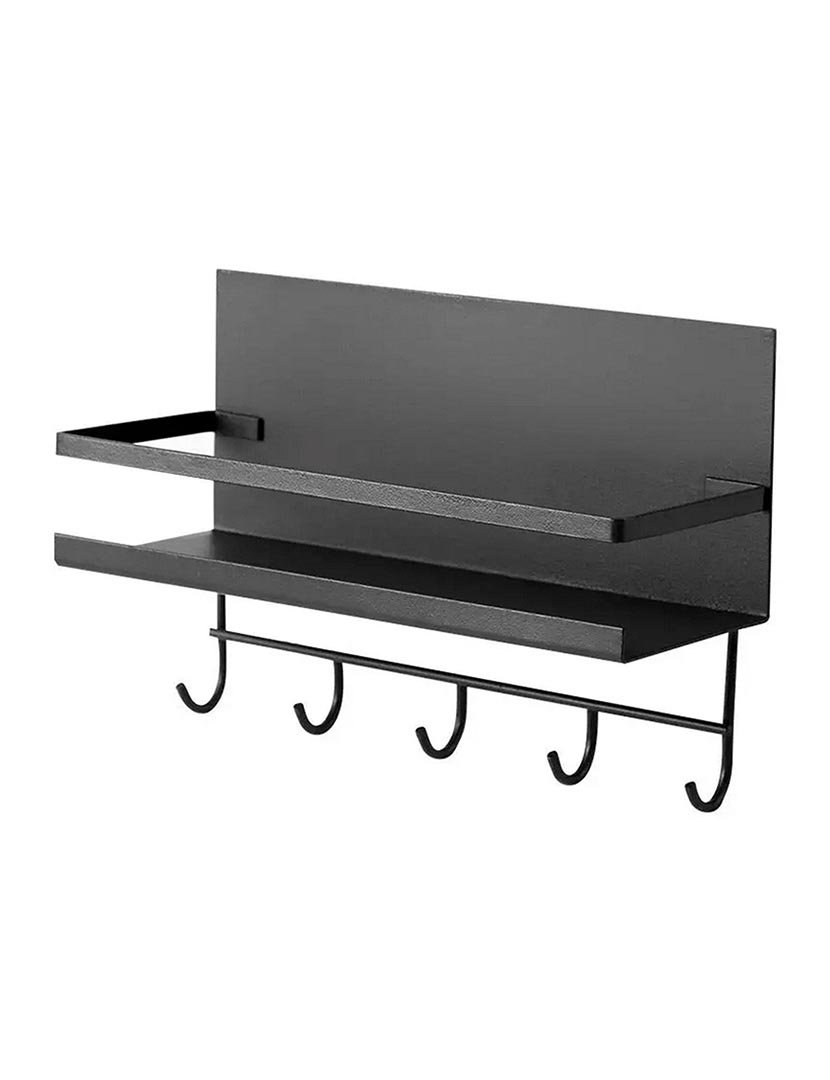 Prateleira de fixação magnética em aço pintado de preto