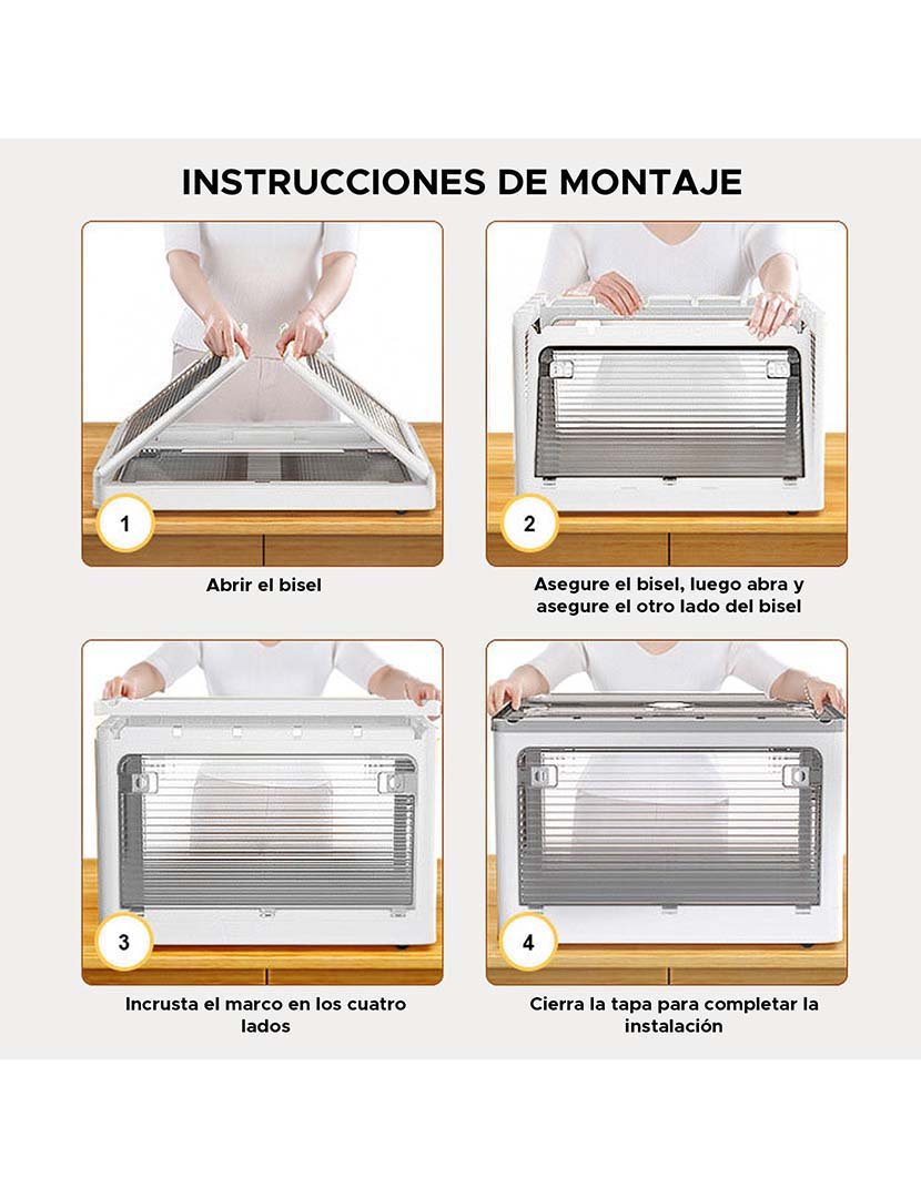 Caixa de armazenamento dobrável multifuncional cinza 40L