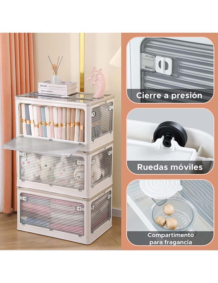 Caixa de armazenamento dobrável multifuncional cinza 40L