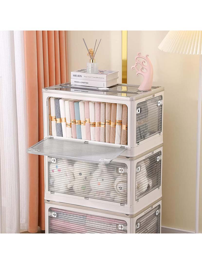 Caixa de armazenamento dobrável multifuncional cinza 40L