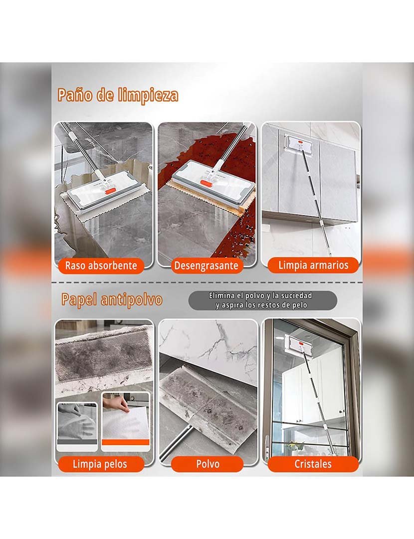 Mopa rotativa para limpeza de pisos 2 em 1