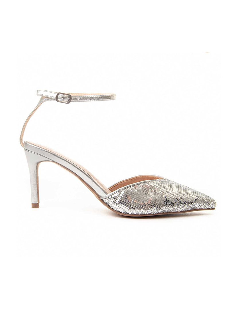 Sapatos com Salto Senhora Prateado