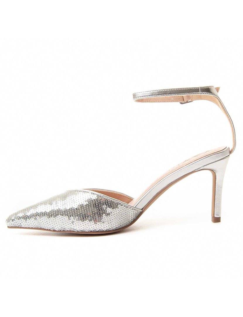 Sapatos com Salto Senhora Prateado