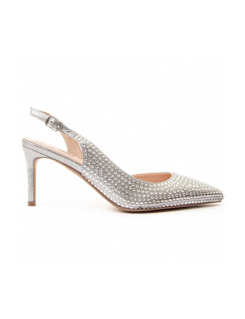 Sapatos com Salto Senhora Prateado