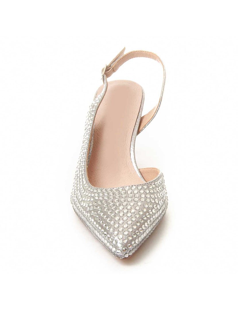 Sapatos com Salto Senhora Prateado
