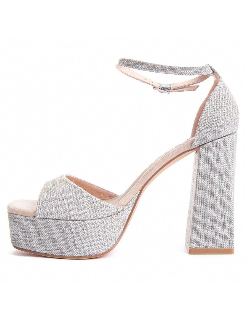 Sandálias com Salto Senhora Cinzento