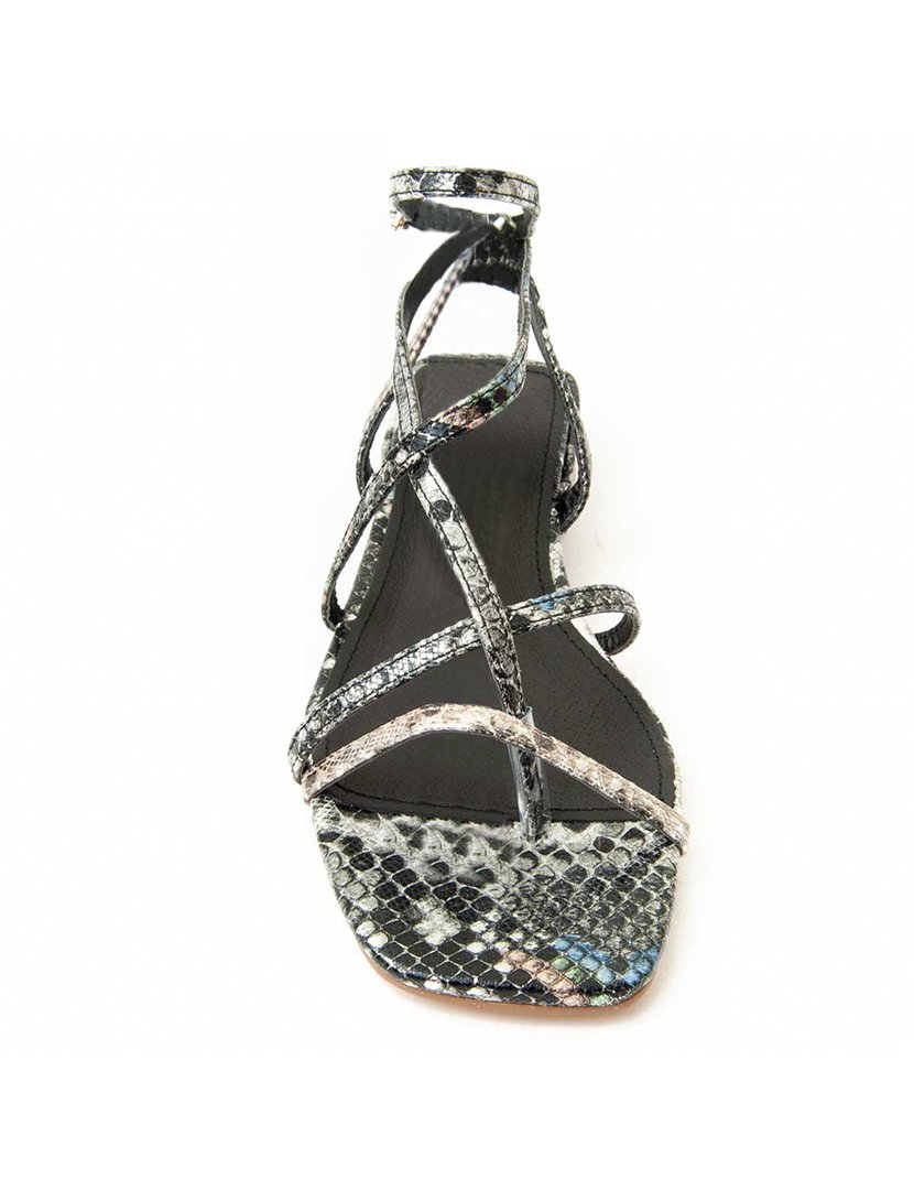 Sandálias com Salto Senhora Prateado