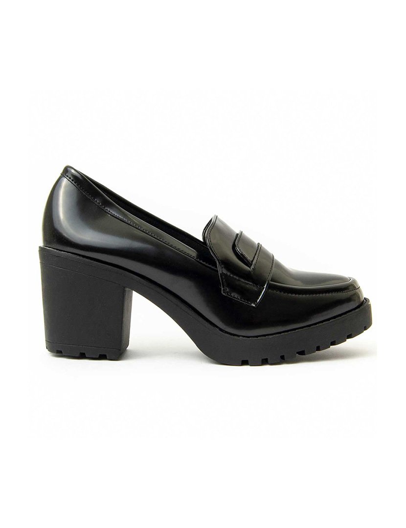 Mocassins com Salto Senhora Preto
