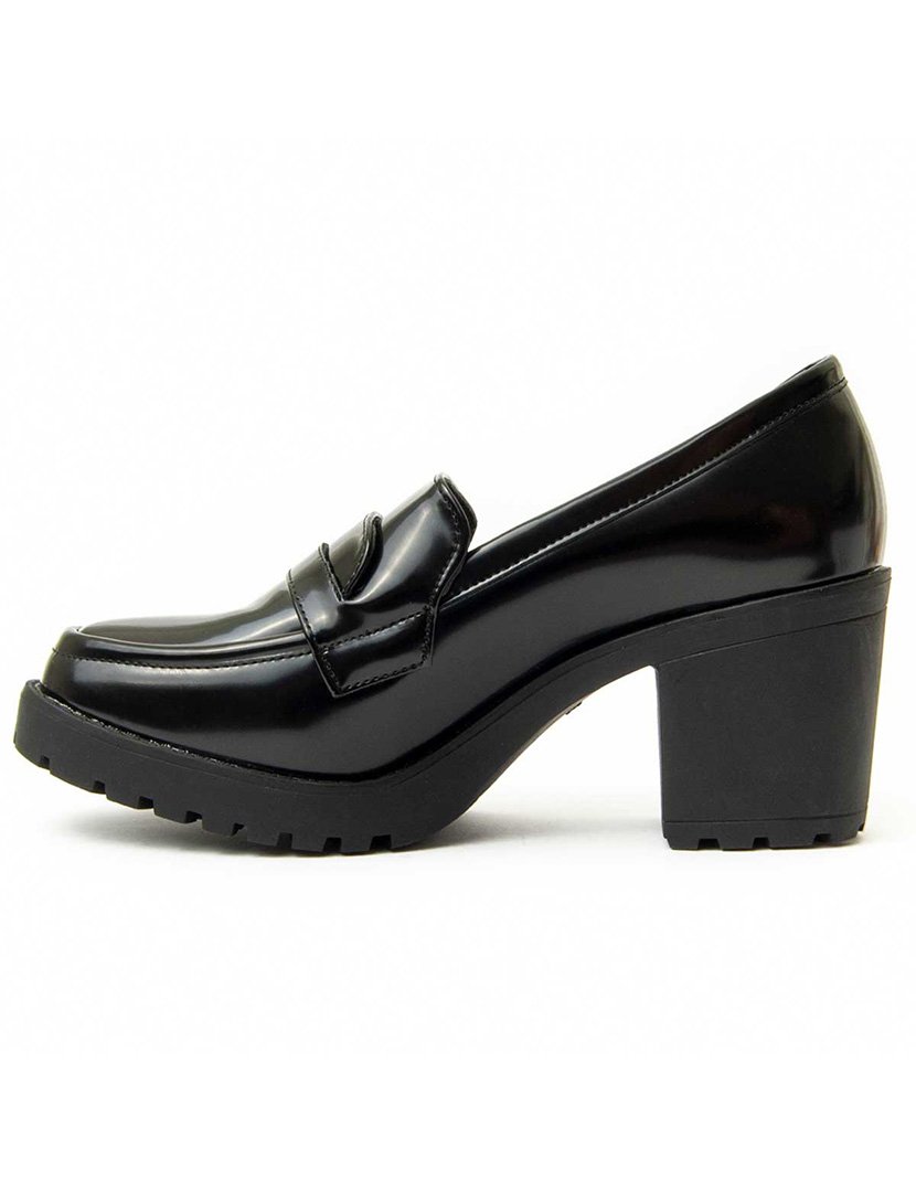 Mocassins com Salto Senhora Preto