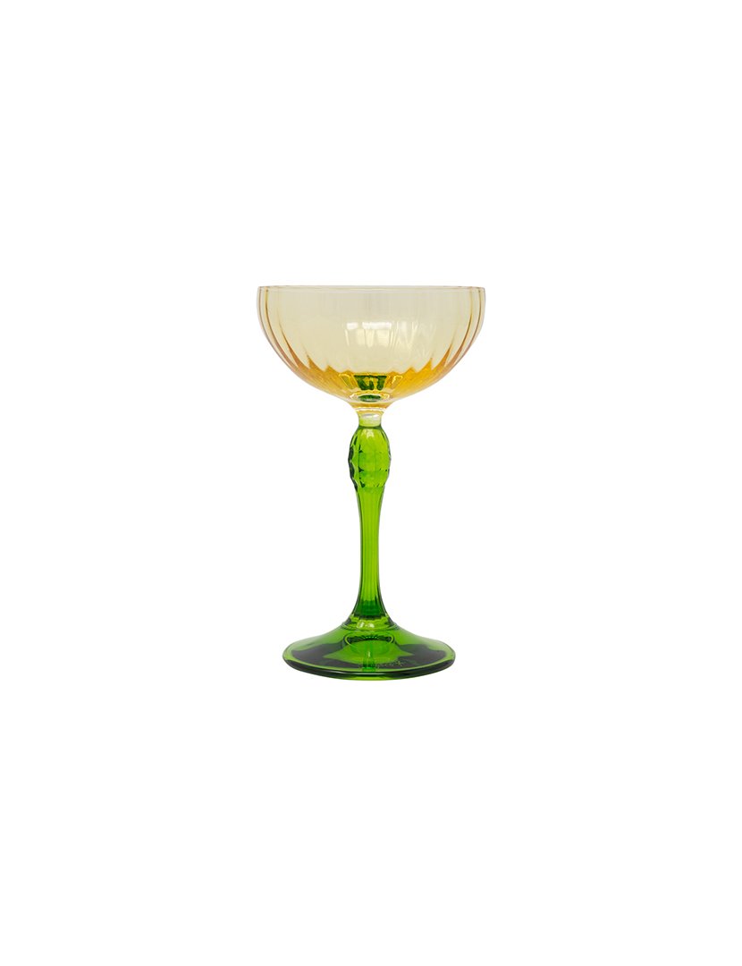 Conj. 2 Taças de Champanhe Jazz Amarelo/Verde