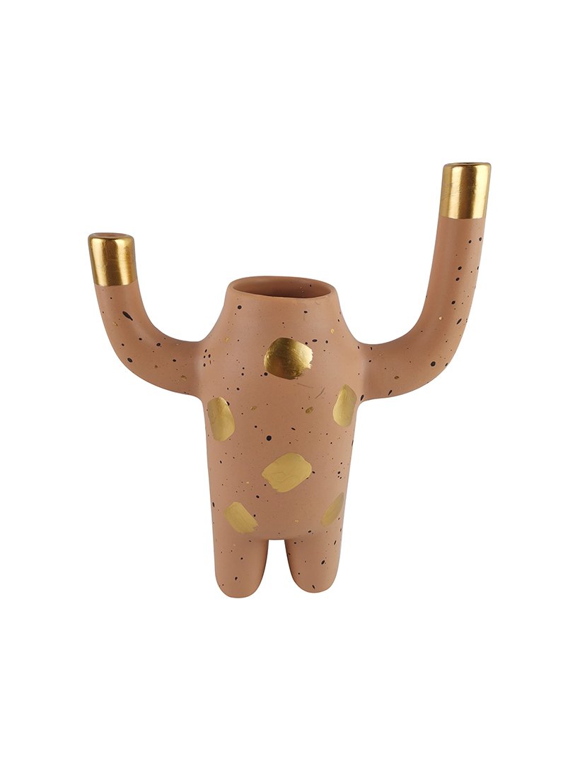 Vaso de 2 Braços Pink & Cozy Castanho