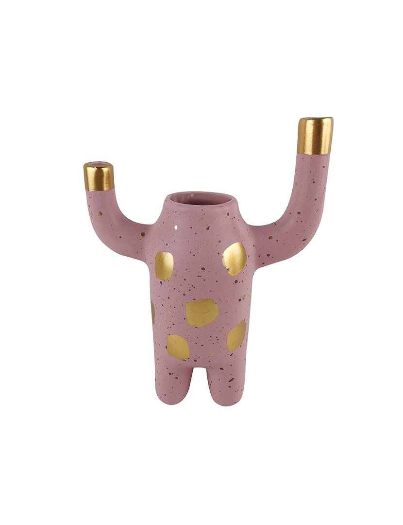 Vaso de 2 Braços Pink & Cozy Rosa