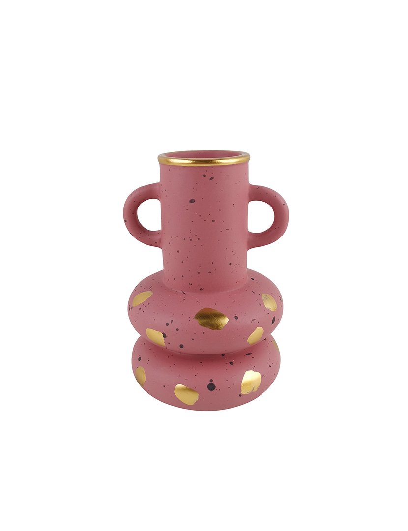 Vaso com Base de Anel Pink & Cozy Rosa