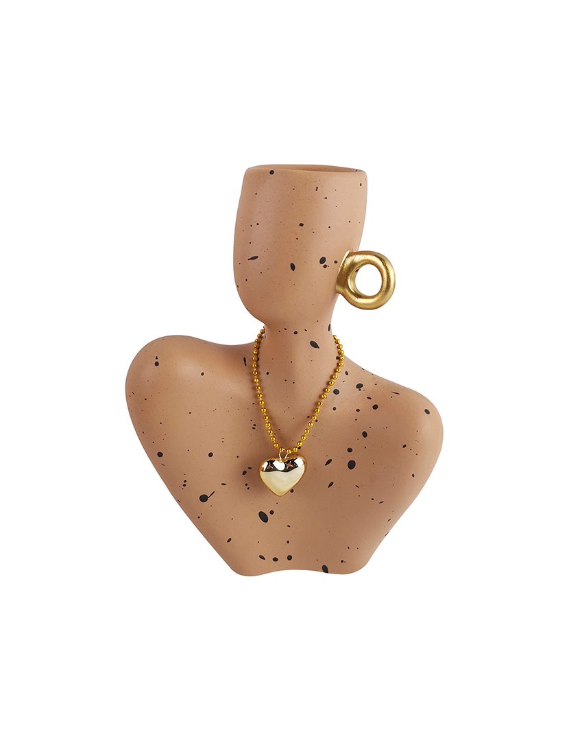 Vaso em Formato Mulher Pink & Cozy Castanho