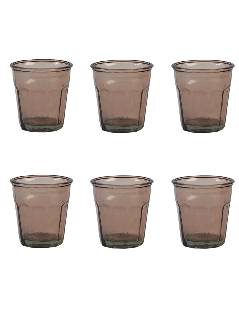 Conj. 6 Copos de Água em Vidro Reciclado Goblet